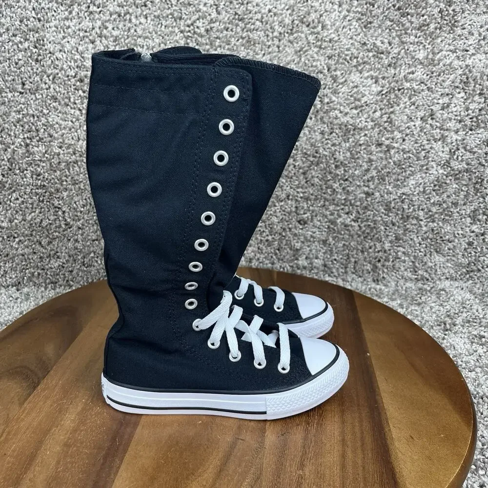 New Converse Chuck Taylor All Star XX Hi Knee High Black Boots Youth Size 11 Kid